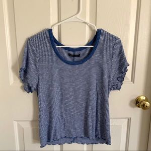 Abercrombie Striped Lettuce Edge Tee
